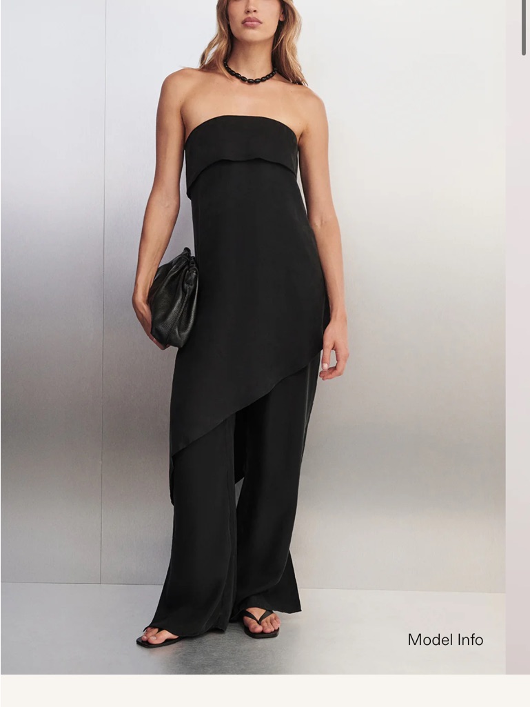 Strapless Black Dissh Top And Matching Pants